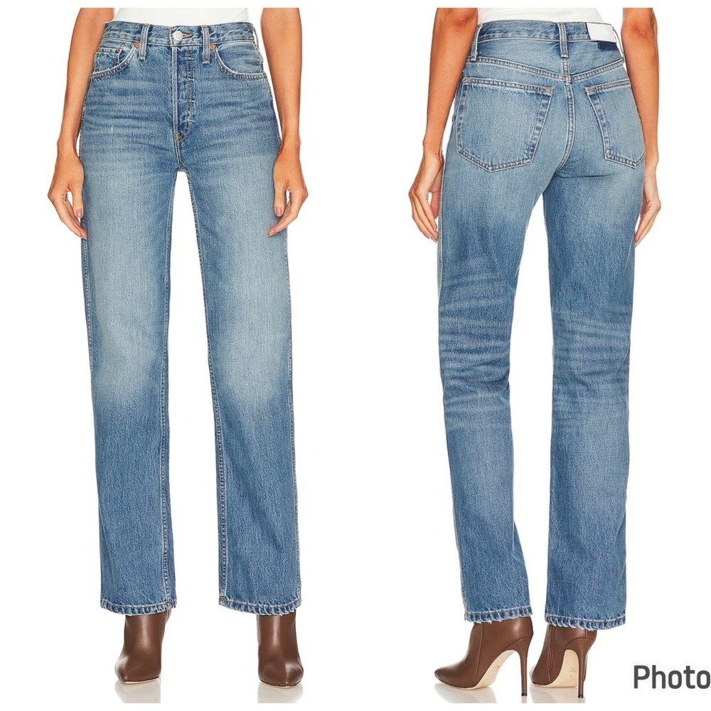 Re/Done 90s High Rise Loose Fit Jeans Blue Haze Denim Sz 32